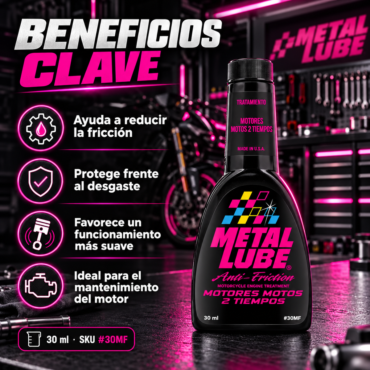 METAL LUBE FORMULA MOTORES MOTOS 2T 30MF - 30ml