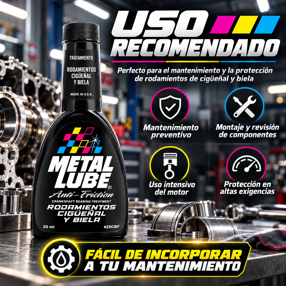 METAL LUBE RODAMIENTO CIGÜEÑAL Y BIELA 20FRCB- 20ml