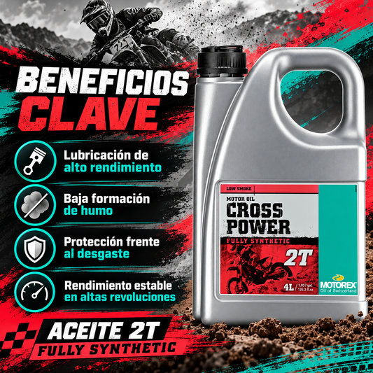 MOTOREX ACEITE MOTOR SINTETICO CROSS POWER 2T - 4litros