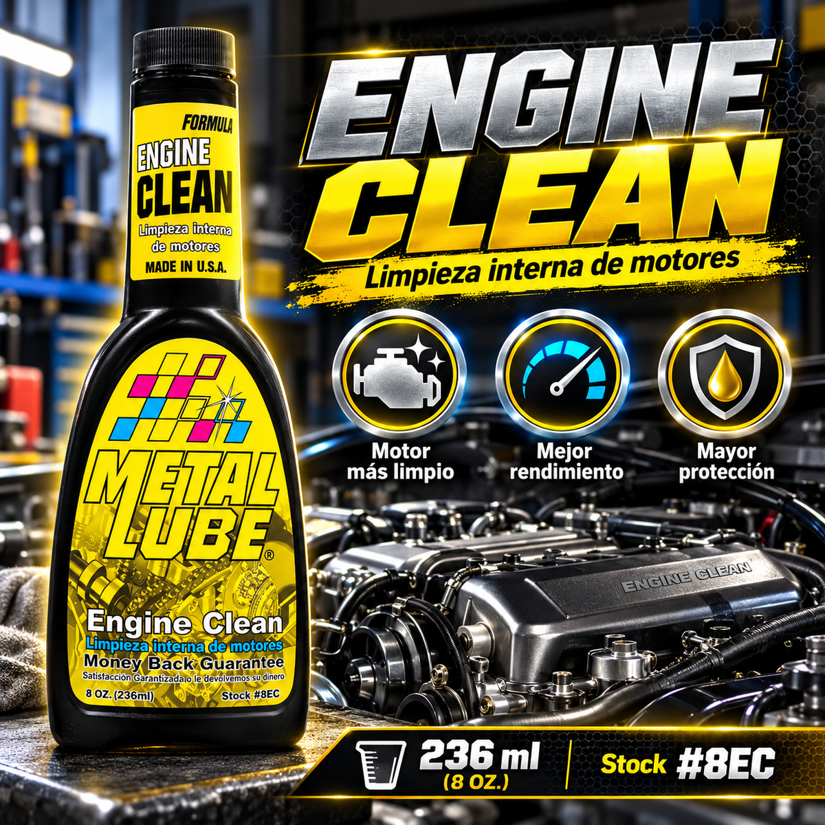 METAL LUBE LIMPIEZA DE MOTORES 8EC - 236ml