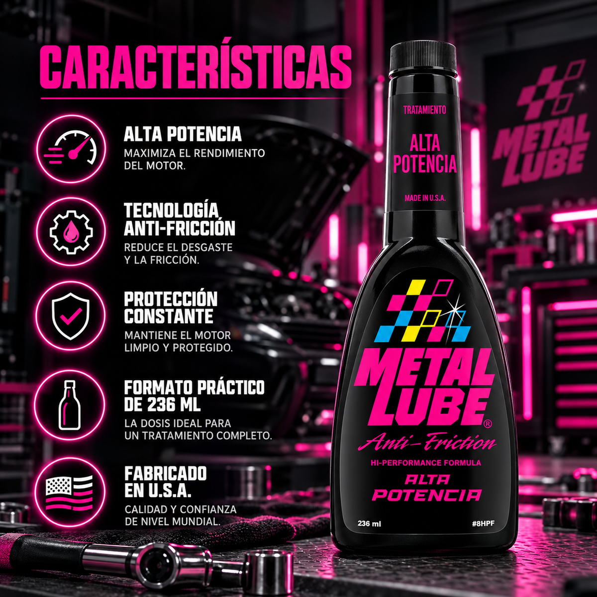 METAL LUBE FORMULA ALTA POTENCIA 8HPF - 236ml