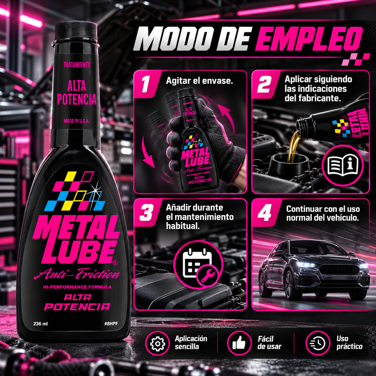 METAL LUBE FORMULA ALTA POTENCIA 8HPF - 236ml