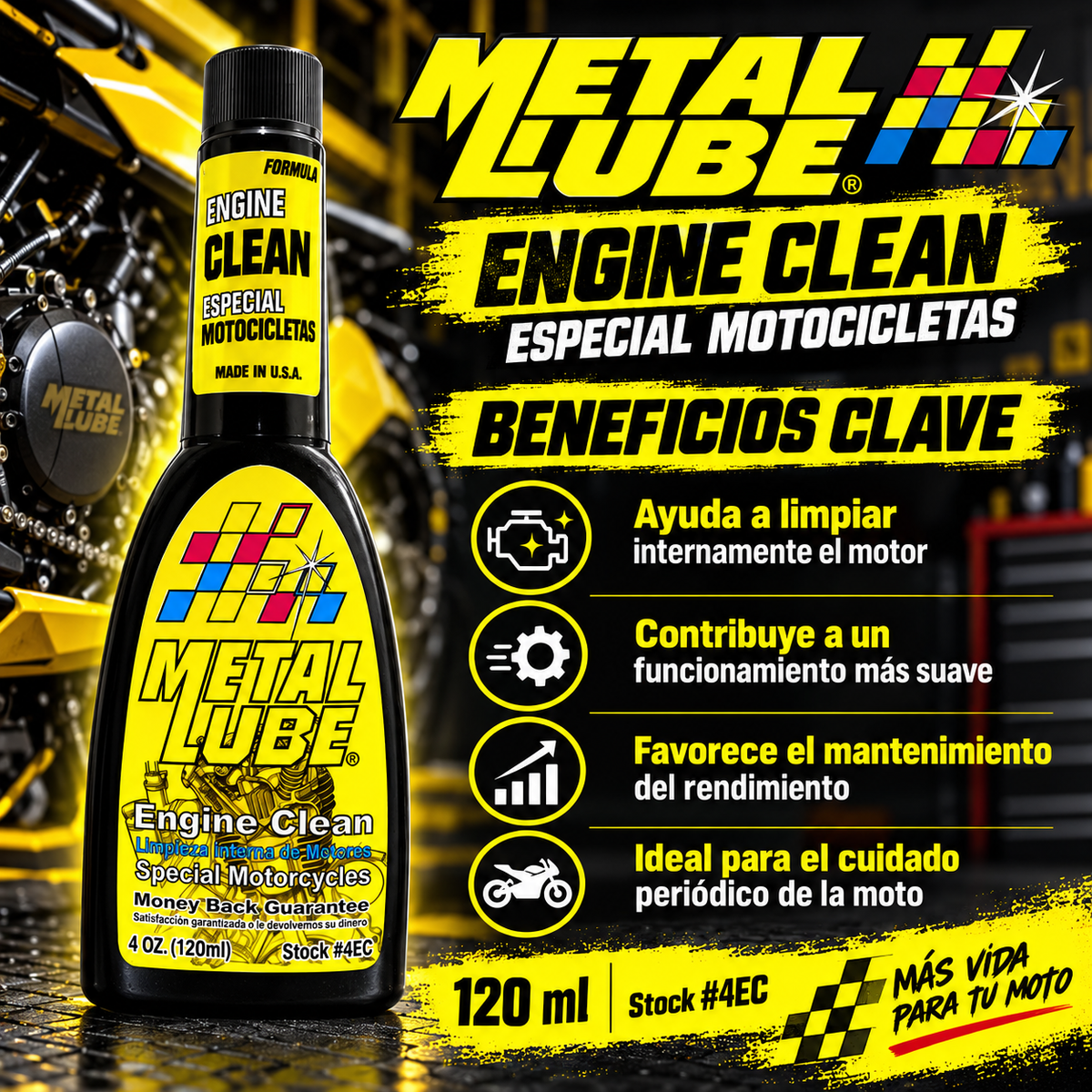 METAL LUBE LIMPIEZA DE MOTORES 4EC - 120ml