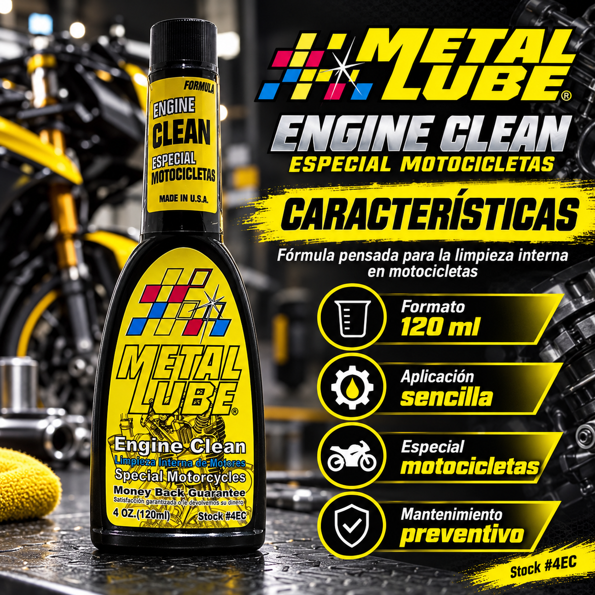 METAL LUBE LIMPIEZA DE MOTORES 4EC - 120ml