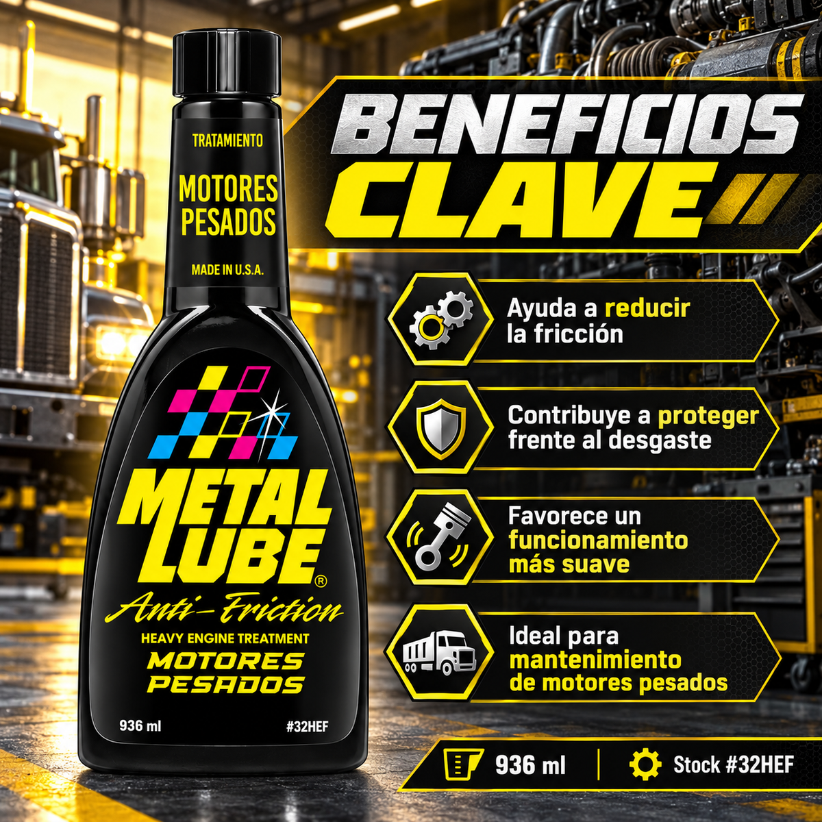 METAL LUBE FORMULA MOTORES PESADOS 32HEF - 936ml
