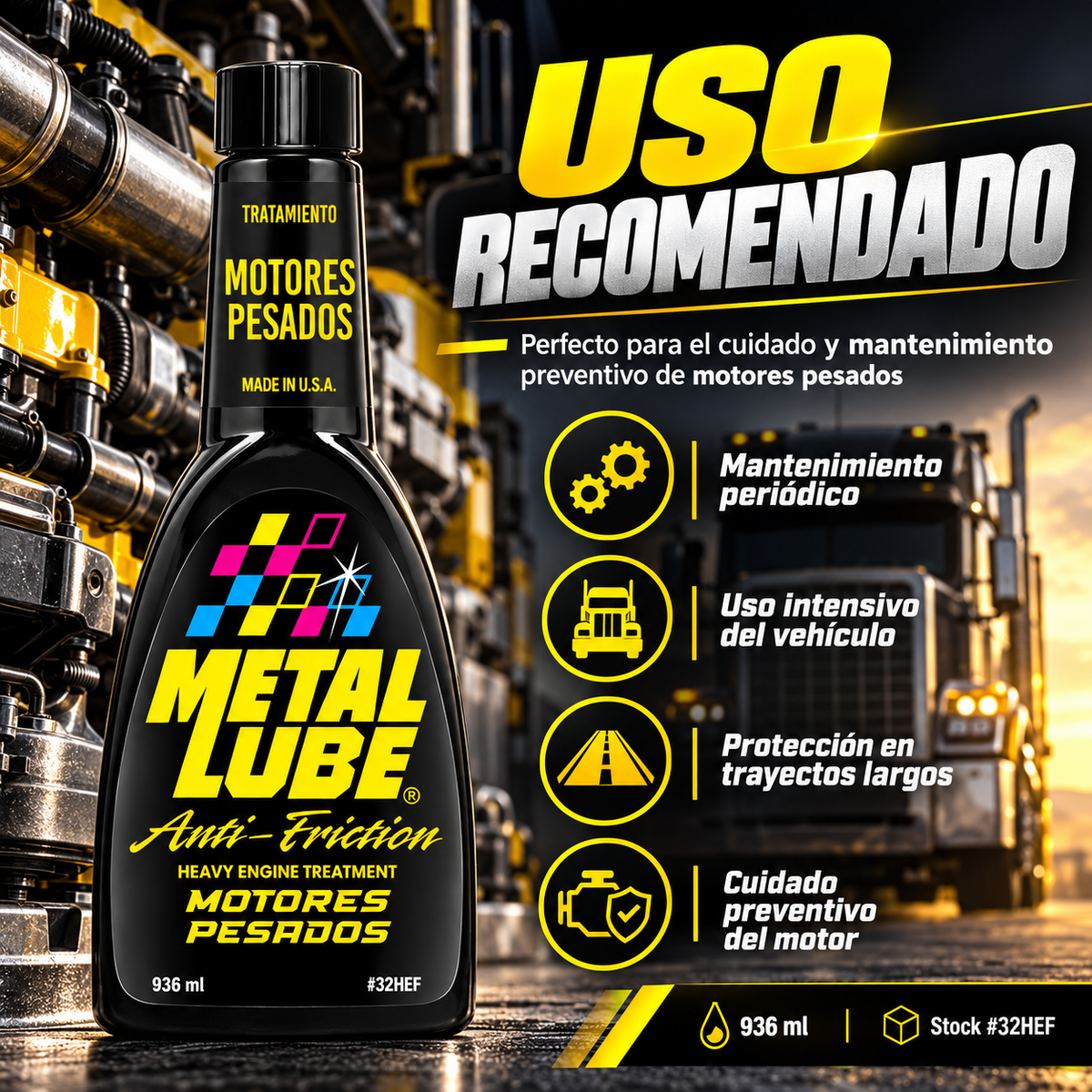 METAL LUBE FORMULA MOTORES PESADOS 32HEF - 936ml