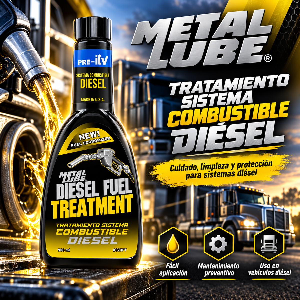 METAL LUBE SISTEMA MOTORES DIESEL CAMION 32DFT - 936ml