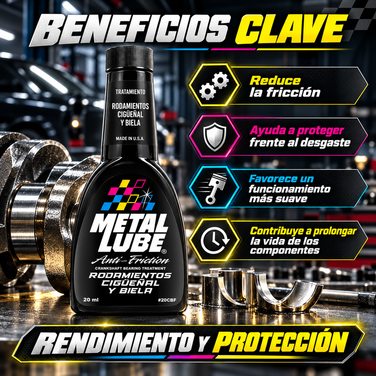 METAL LUBE RODAMIENTO CIGÜEÑAL Y BIELA 20FRCB- 20ml