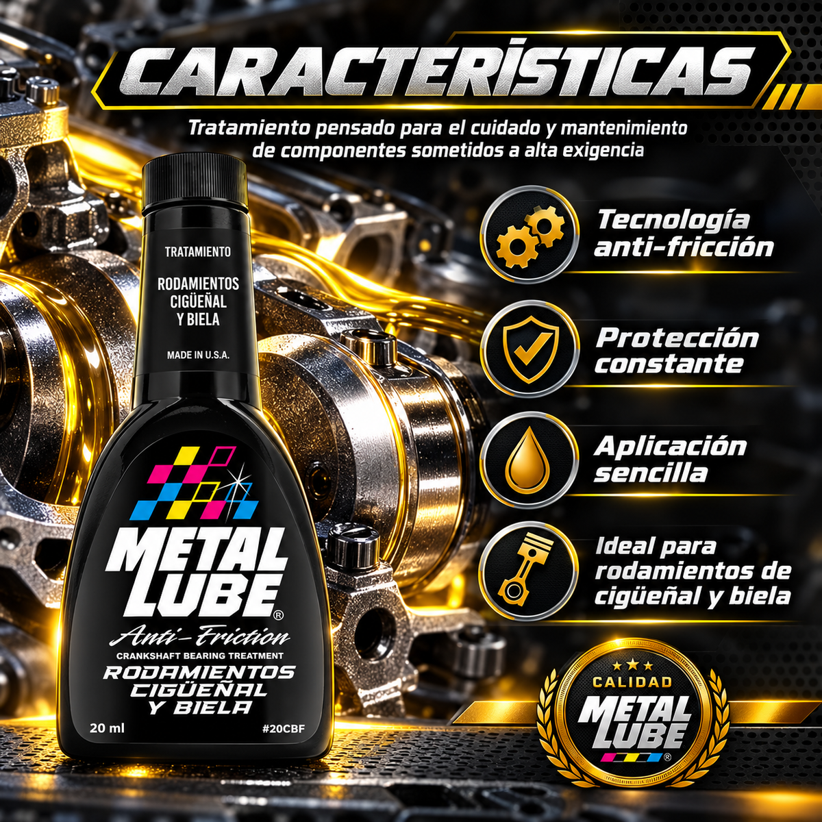 METAL LUBE RODAMIENTO CIGÜEÑAL Y BIELA 20FRCB- 20ml