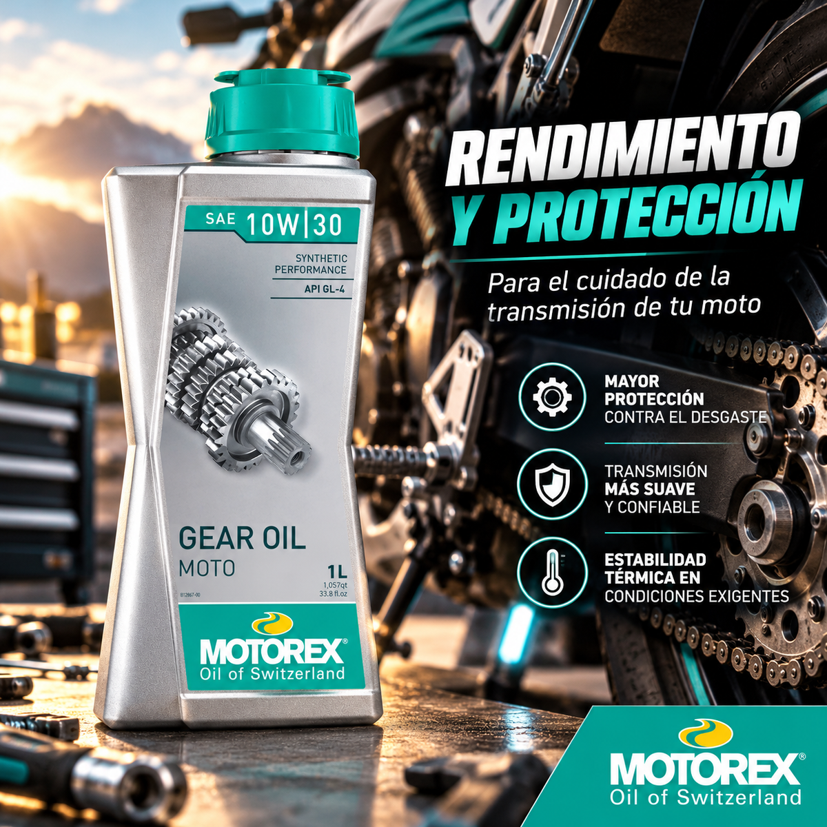 MOTOREX ACEITE CAJA DE CAMBIO SINTETICO 10W30 - 1litro
