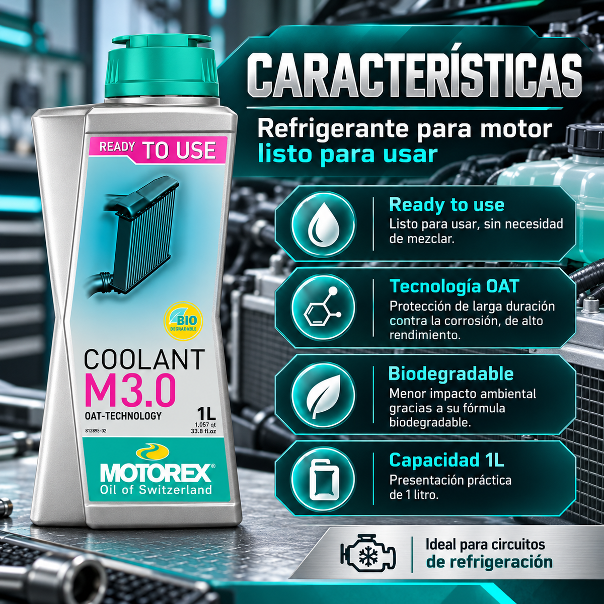 MOTOREX LIQUIDO REFRIGERANTE M.3 - 1 LITRO