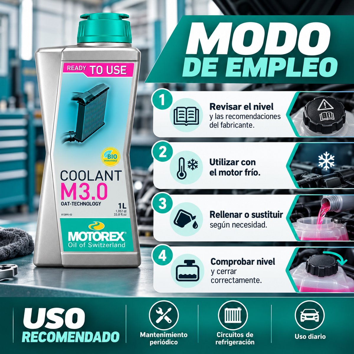 MOTOREX LIQUIDO REFRIGERANTE M.3 - 1 LITRO