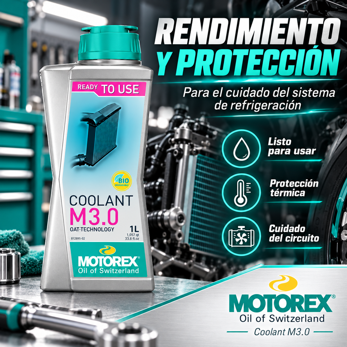 MOTOREX LIQUIDO REFRIGERANTE M.3 - 1 LITRO