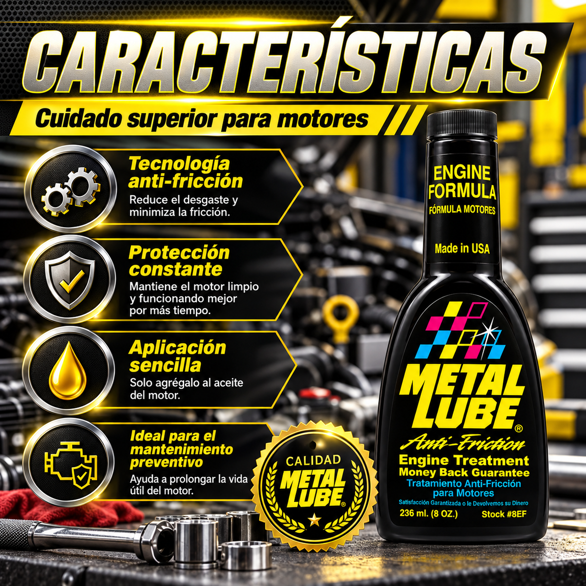 METAL LUBE FORMULA MOTORES 8EF - 236ml