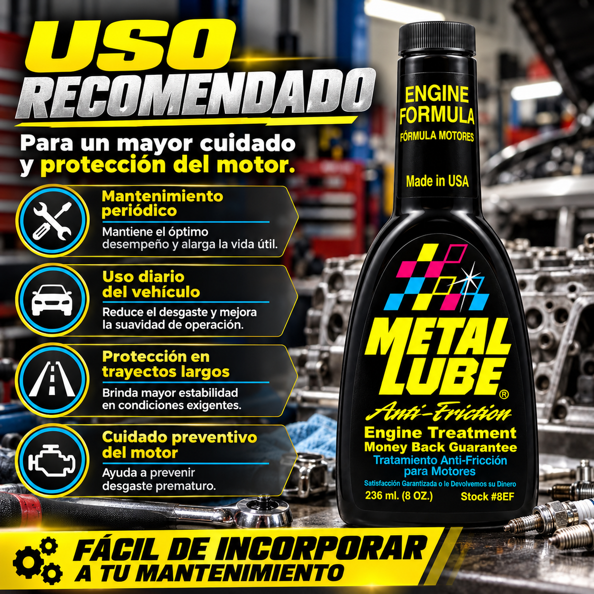 METAL LUBE FORMULA MOTORES 8EF - 236ml