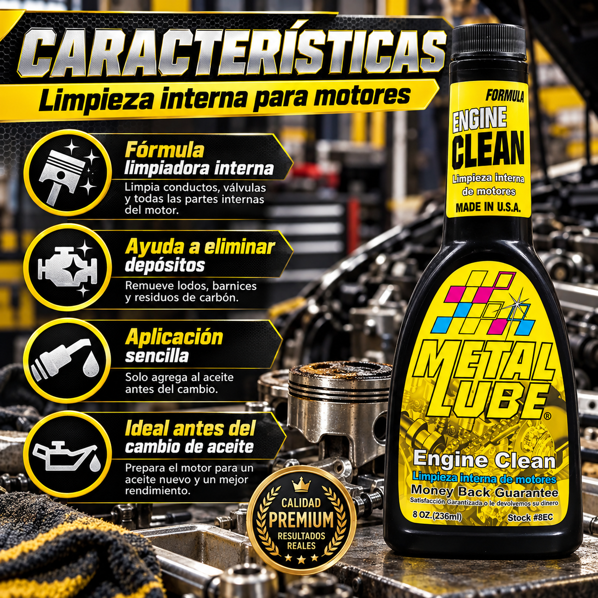METAL LUBE LIMPIEZA DE MOTORES 8EC - 236ml