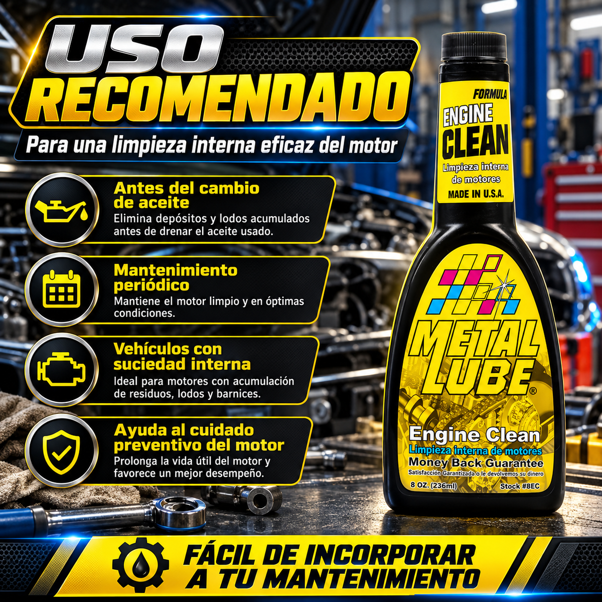 METAL LUBE LIMPIEZA DE MOTORES 8EC - 236ml