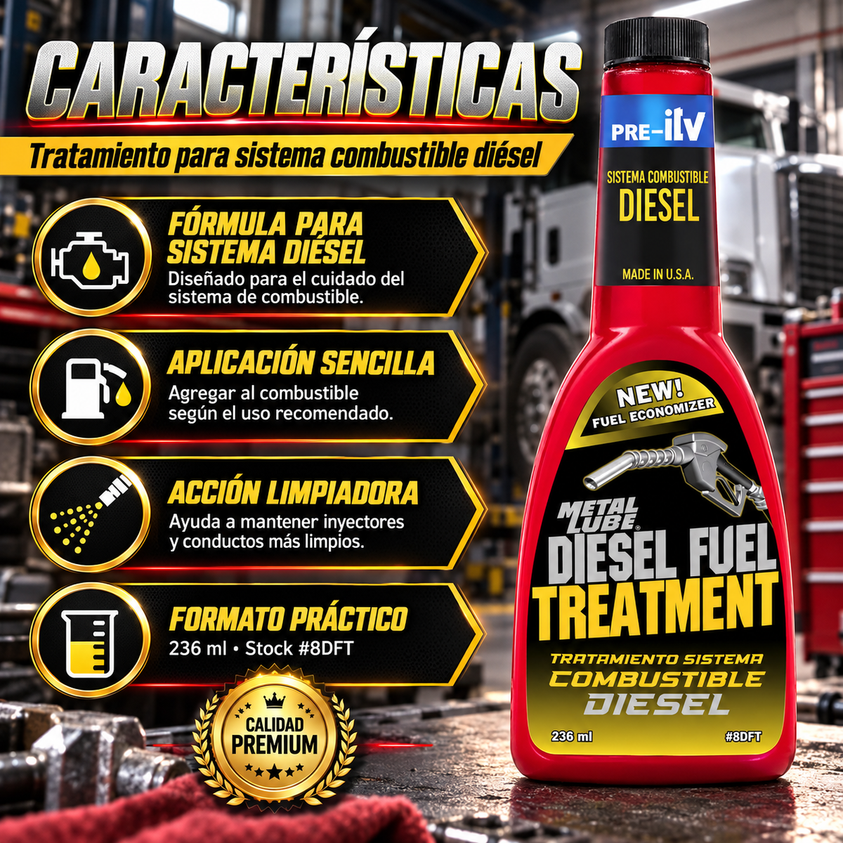 METAL LUBE SISTEMA MOTORES DIESEL 8DFT - 236ml
