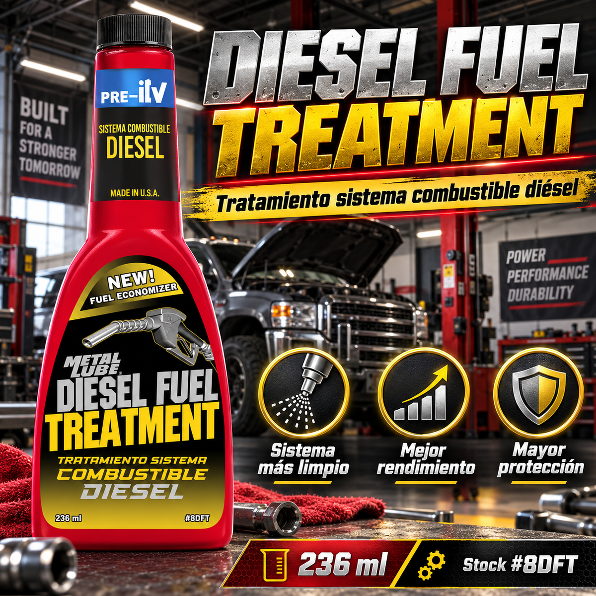 METAL LUBE SISTEMA MOTORES DIESEL 8DFT - 236ml